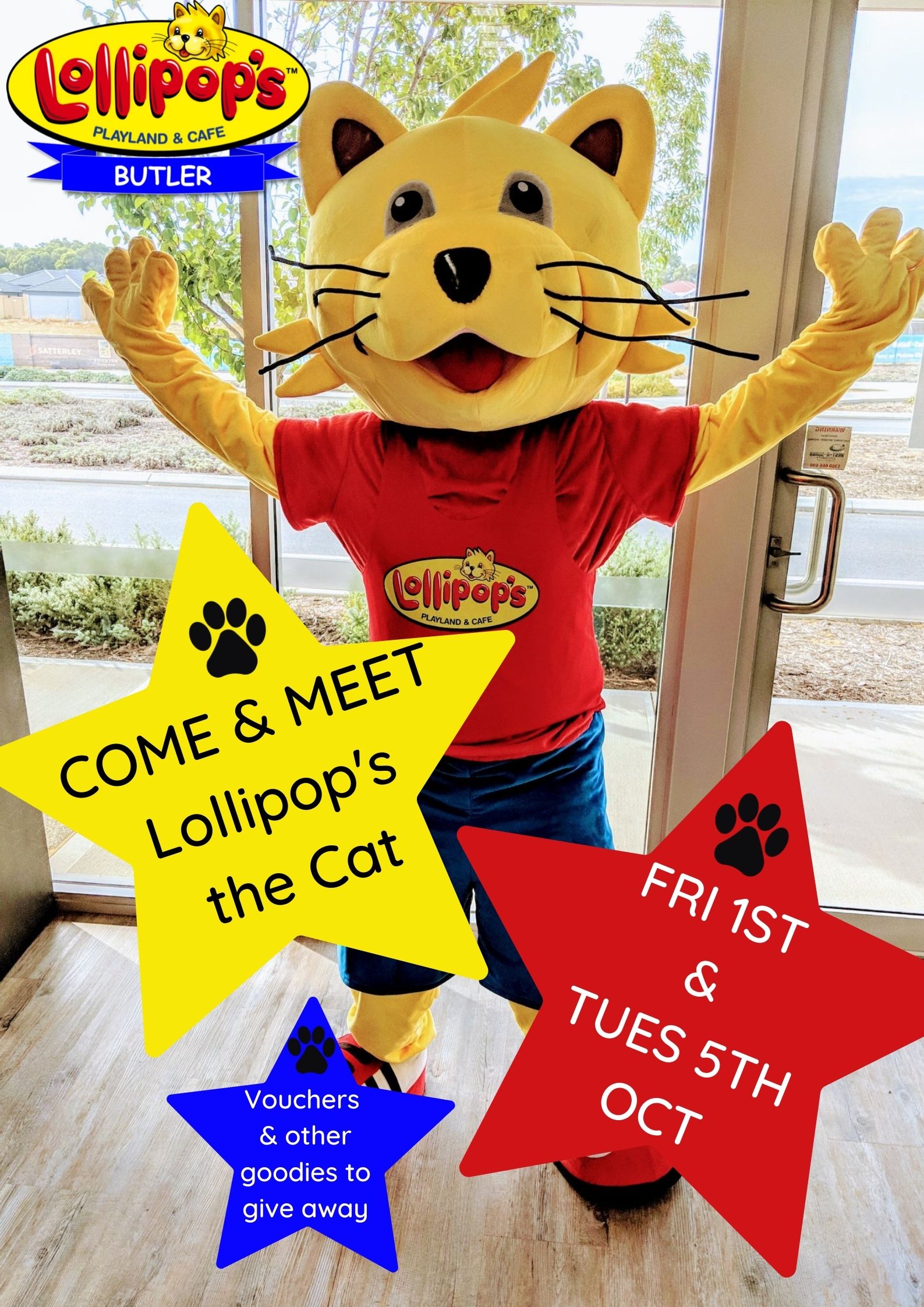 Lollipop’s The Cat Visit Fri 1st of September & Tues the 5Th of Oct